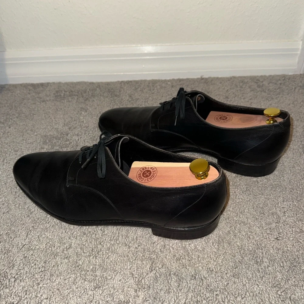 Classic Black Leather Derby Mens Brooks England Leather Blake Stitch